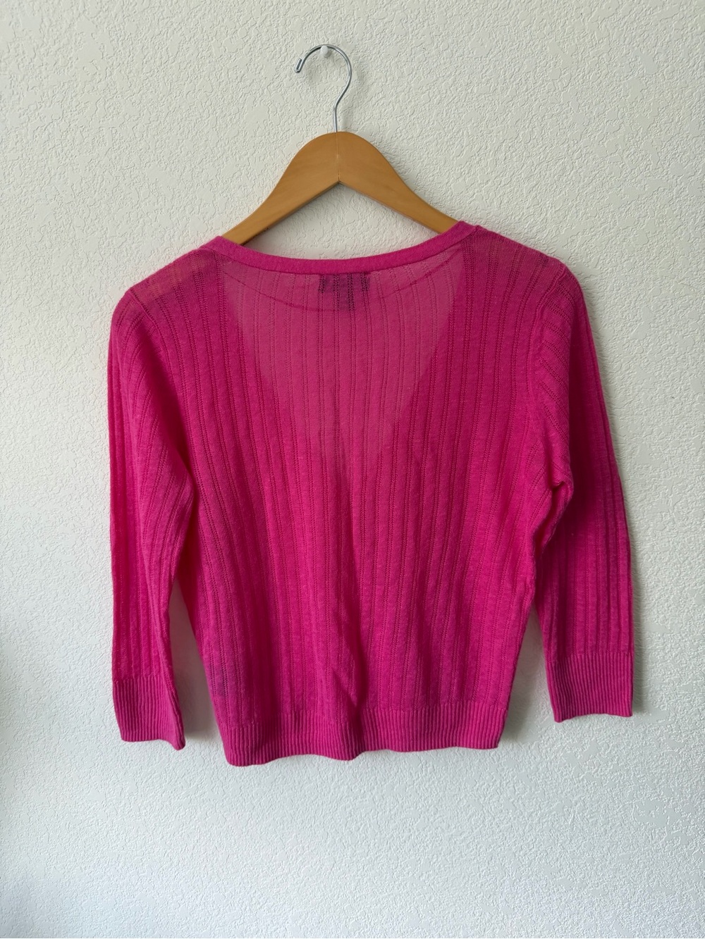 Worthington Hot Pink V-Neck Button-Up Cardigan - Picture 7 of 8